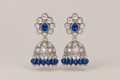 Royal Blue & silver Jhumka