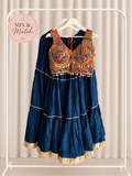 Navy & Orange Lehenga