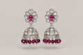 Ruby & Silver Jhumka