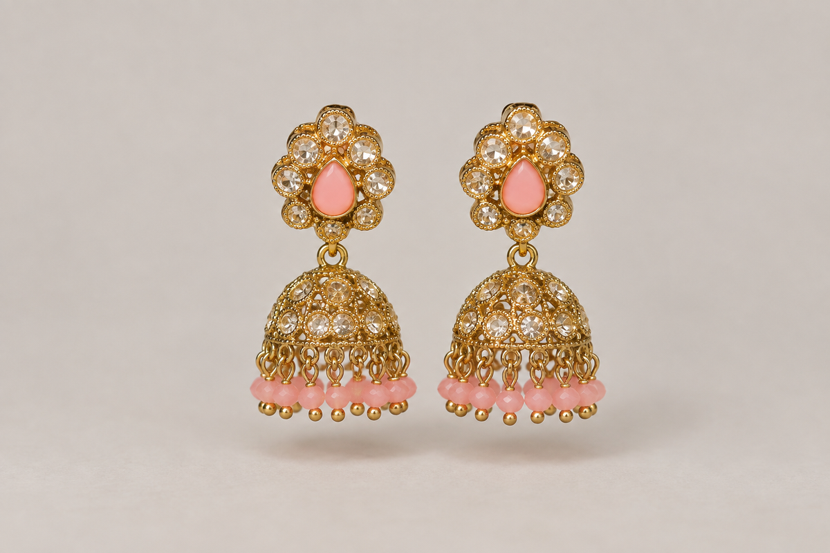 Peach & Gold Jhumka