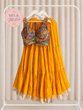 Mustard & Royal Blue Lehenga