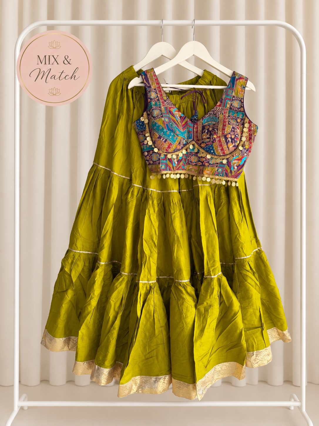 Olive & Purple Lehenga