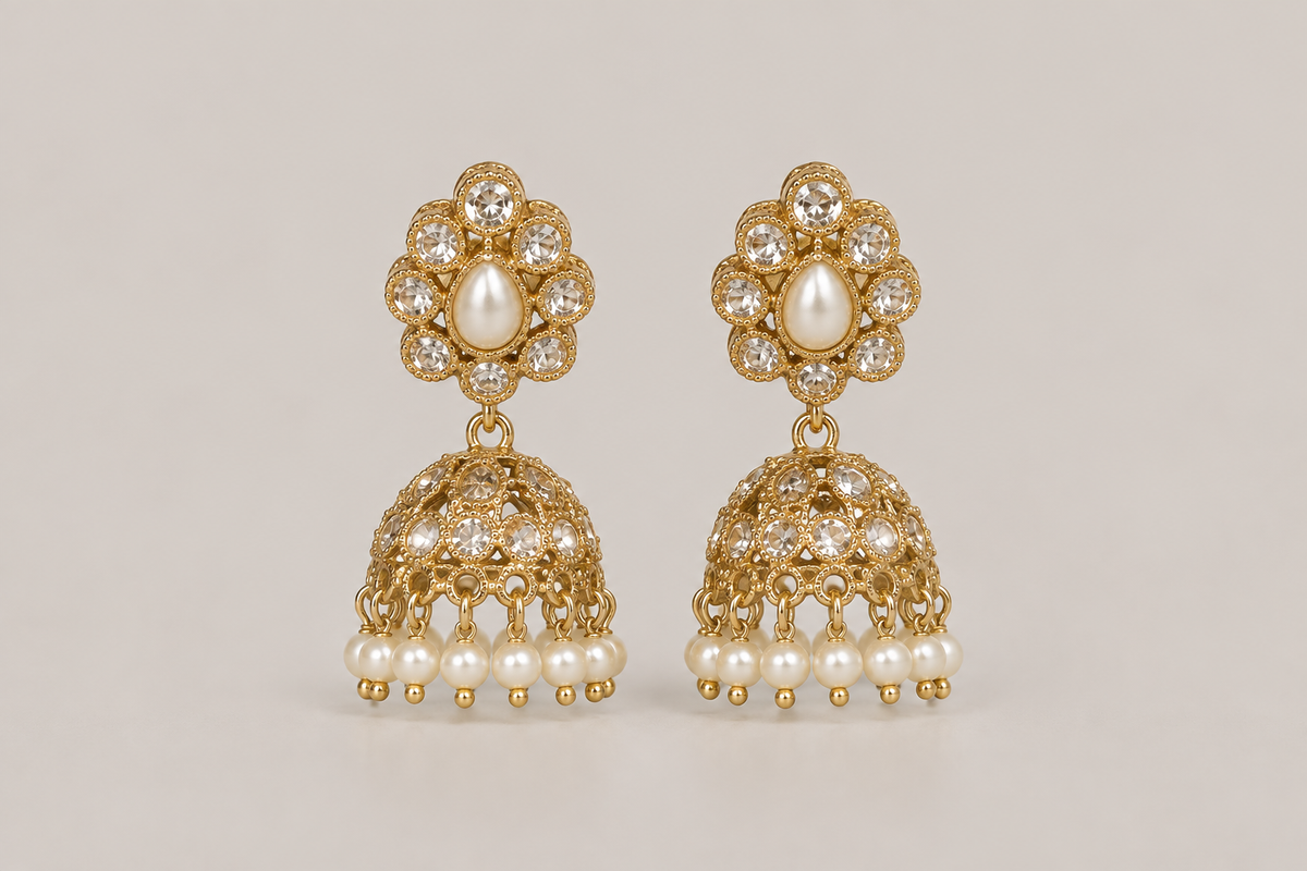 Pearl & Gold Jhumka